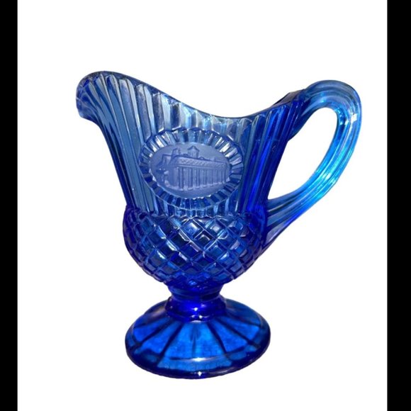 Avon Other - Vintage AVON Fostoria Mt Vernon cobalt blue glass pitcher creamer set